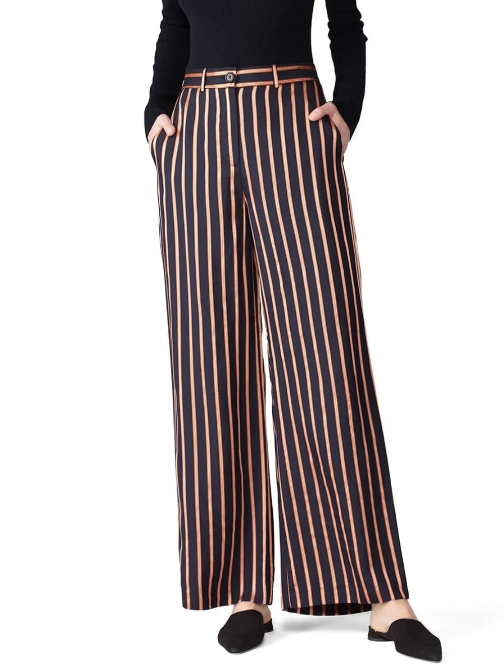 M.i.h. Jeans High-Waist Wide-Leg Striped Trousers